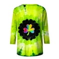 thumbnail image 4 of Craaazy Women's 3/4 Sleeve St. Patrick's Day Printed Round-neck Cozy Tops Gifts, 4 of 5
