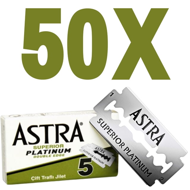 Cuchillas de afeitar de doble filo ASTRA Platinum, 50 unidades