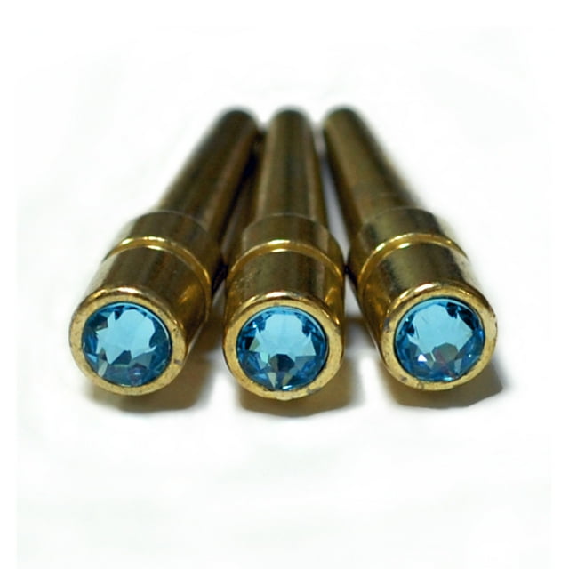 WE Games Chevilles de Cribbage en Laiton - Cristaux Swarovski - Ensemble de 3 - Aigue-Marine