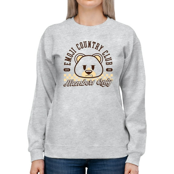 Emoji Country Club - Bear Emoji Members Graphic Women's Sweatshirt