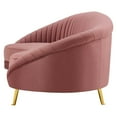 thumbnail image 3 of Tufted Sofa, Velvet, Pink, Modern Contemporary Urban Design, Living Lounge Room Hotel Lobby Hospitality, 3 of 8