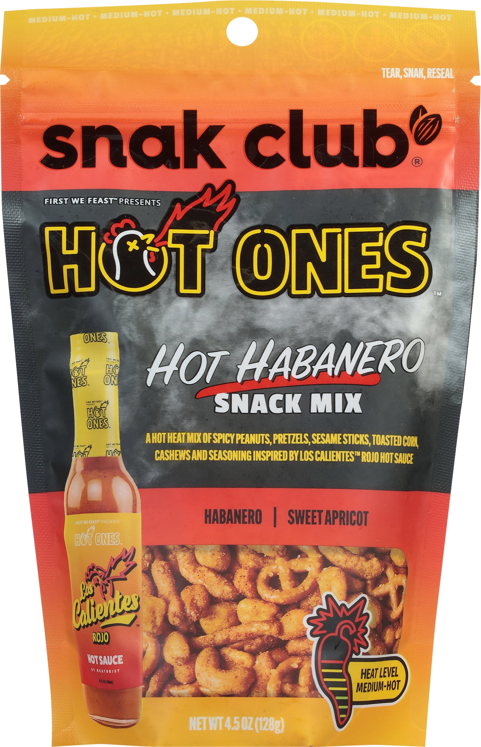 Snak Club  4.5 oz Snak Club Hot Ones Hot Habanero & Sweet Apricot Snack Mix, Pack of 1