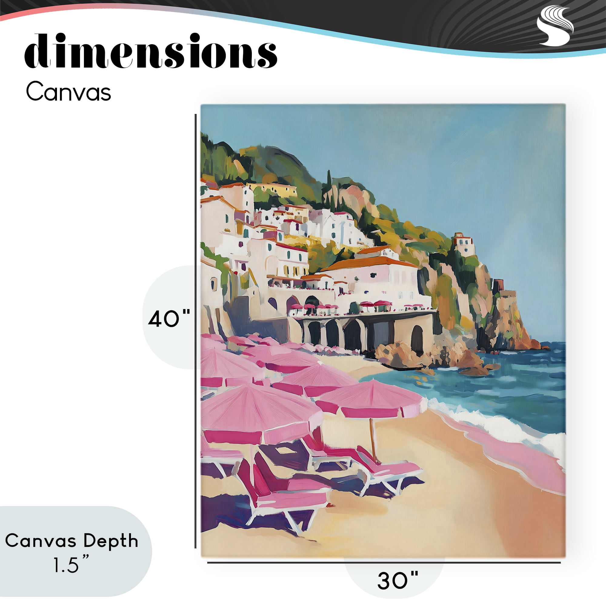 Stupell Industries Pink Beach Chairs on Shoreline Canvas Wall Art, design by The Prints Vibe