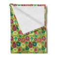 thumbnail image 2 of Colorful Soft Flannel Fleece Throw Blanket, Whimsical Pattern of Hand Drawn Style Flowers Creative Botanical Spring Fantasy, Cozy Plush for Indoor and Outdoor Use, 50" x 70", Multicolor, by Ambesonne, 2 of 5