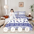 thumbnail image 3 of Homewish Retro Boho Printed Twin Comforter Sets,Paisley Floral Bedding Set,Navy White,Navy Blue Reversible,2-Piece,1 Comforter and 1 Pillowcase, 3 of 7