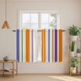 thumbnail image 2 of Burnt Orange Striped Tier Curtains 54 Inch Length, Farmhouse Thin Line Modern Abstract Cafe Short Curtains for Bathroom Over Sink, Small Kitchen Curtain Light Filtering Drapes 2 Panels 27.5"Wx54"L, 2 of 8