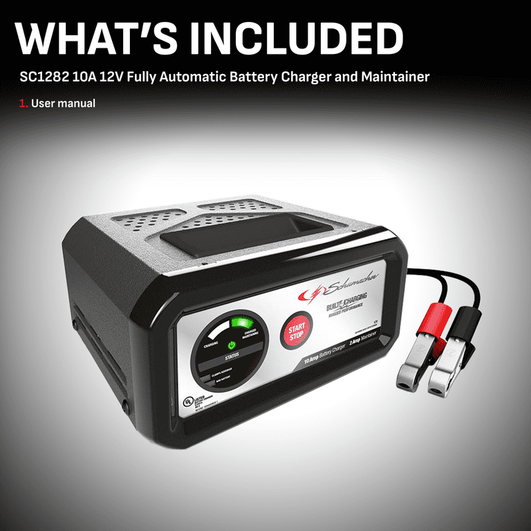Schumacher SC1282 10-Amp 12V Fully Automatic Battery Charger and Maintainer  - New in Box 