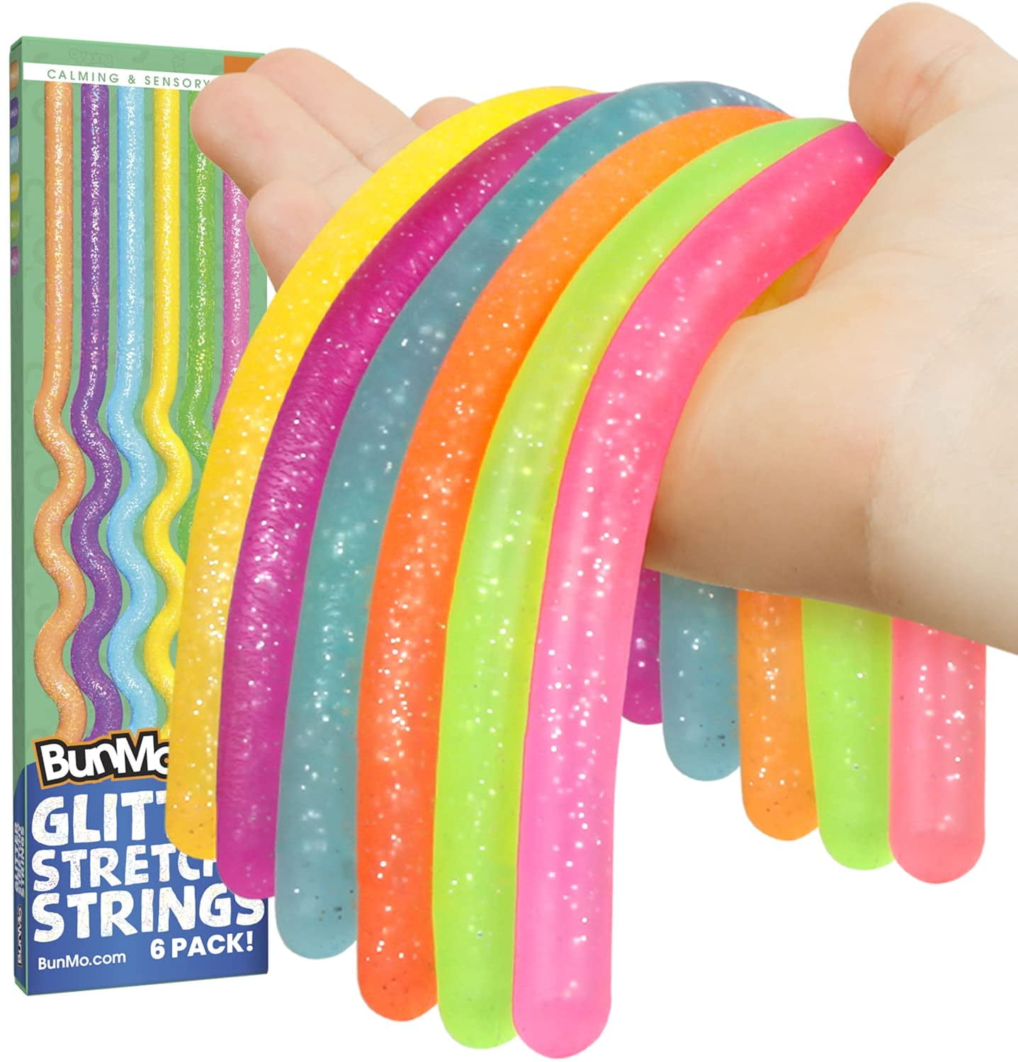 6-PACK Stretchy String Fidget Sensory Toy Noodle Pull ADD ADHD-Autism. 