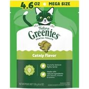 Greenies Feline Catnip Flavor Adult Natural Dental Cat Treats, 4.6 oz Pouch