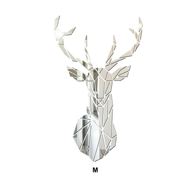 mmirethe Acrylic 3D Mirror Wall Stickers For Decorative Touch Multifunctional silver M 2Set