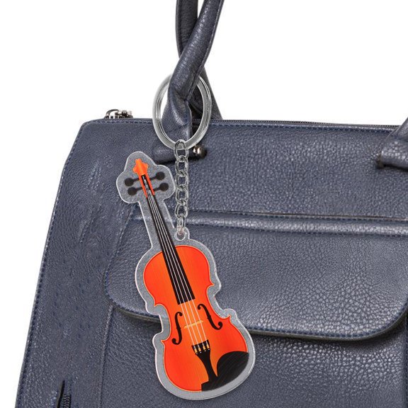 HEMOTON Violin Keychain Musical Instrument Pendant Keyring Bag Charm Hanging Accessory for Music