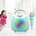 thumbnail image 4 of Niños Karaoke Singing Toys Build Indoor Reisen im Freien Support TF para Festival de Cumpleaños Regalos Azul Yotijar máquina de karaoke bluetooth, 4 of 7