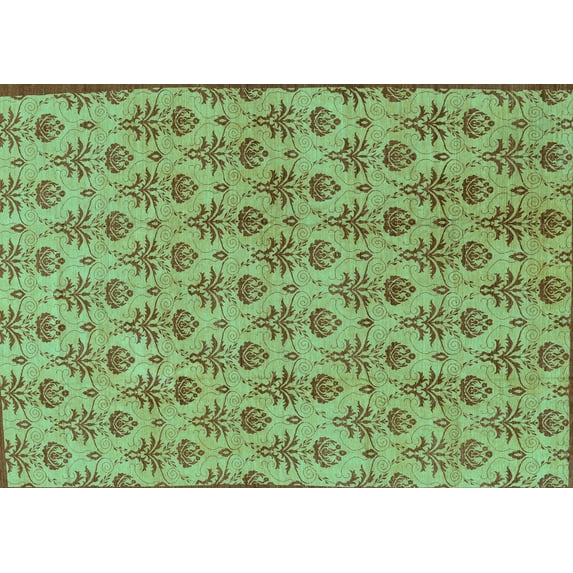 Ahgly Company Indoor Rectangle Abstract Turquoise Blue Modern Area Rugs, 2' x 5'