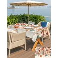 thumbnail image 4 of Outdoor Tablecloth with Umbrella Hole and Zipper, Orange Teal Fall Pumpkins Rectangle Table Cloth 54x80 Inch Waterproof Tablecloth, Weeping Botanical Thanksgiving Picnic Table Cover for Patio Camping, 4 of 7