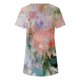 thumbnail image 5 of Blusas de Manga Corta para las Mujeres Botón Impreso Cuello Redondo Top Casual, Blusas para las Mujeres Casual, 5 of 5