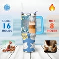 thumbnail image 4 of 40oz Cute Spiral Seashell Stainless Steel Flip Straw Tumbler Spill Proof Travel Cup Double Wall Vacuum Insulated Coffee Mug with Top Handle, 4 of 6
