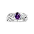 thumbnail image 1 of RYLOS Bagues pour Femmes Bague Aile d'Ange en Or Blanc 14K Pierre de Naissance Pierre Précieuse 7X5MM et Diamants Améthyste de Février Bijoux pour Femmes Bagues en Or pour Femmes Taille 7, 1 of 6