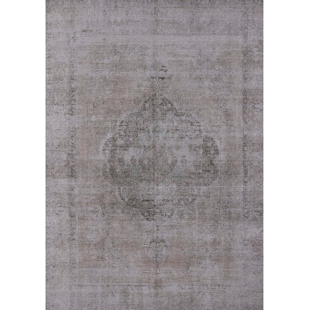 Ahgly Company Tapis d'Intérieur Rectangle Mid-Century Moderne Gris Foncé Zone Orientale, 8' x 10'