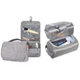 thumbnail image 2 of His & Her Waterproof Hanging Toiletry, Cosmetic and Shaving Travel Bags- Grey 2-Pack, 2 of 4