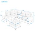 thumbnail image 7 of L-Shaped Sectional Sofa Couch with Reversible Chaise Lounge, Convertible Sleeper Bed Oversize Sofa Bed with Storage Ottoman & Cup Holders, Reversible Upholstered Couch for Dorm Apartment, Gray, 7 of 7