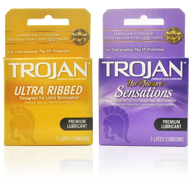 Trojan Condoms variety pack (6 sensations, 6 ultra ribbed) Walmart