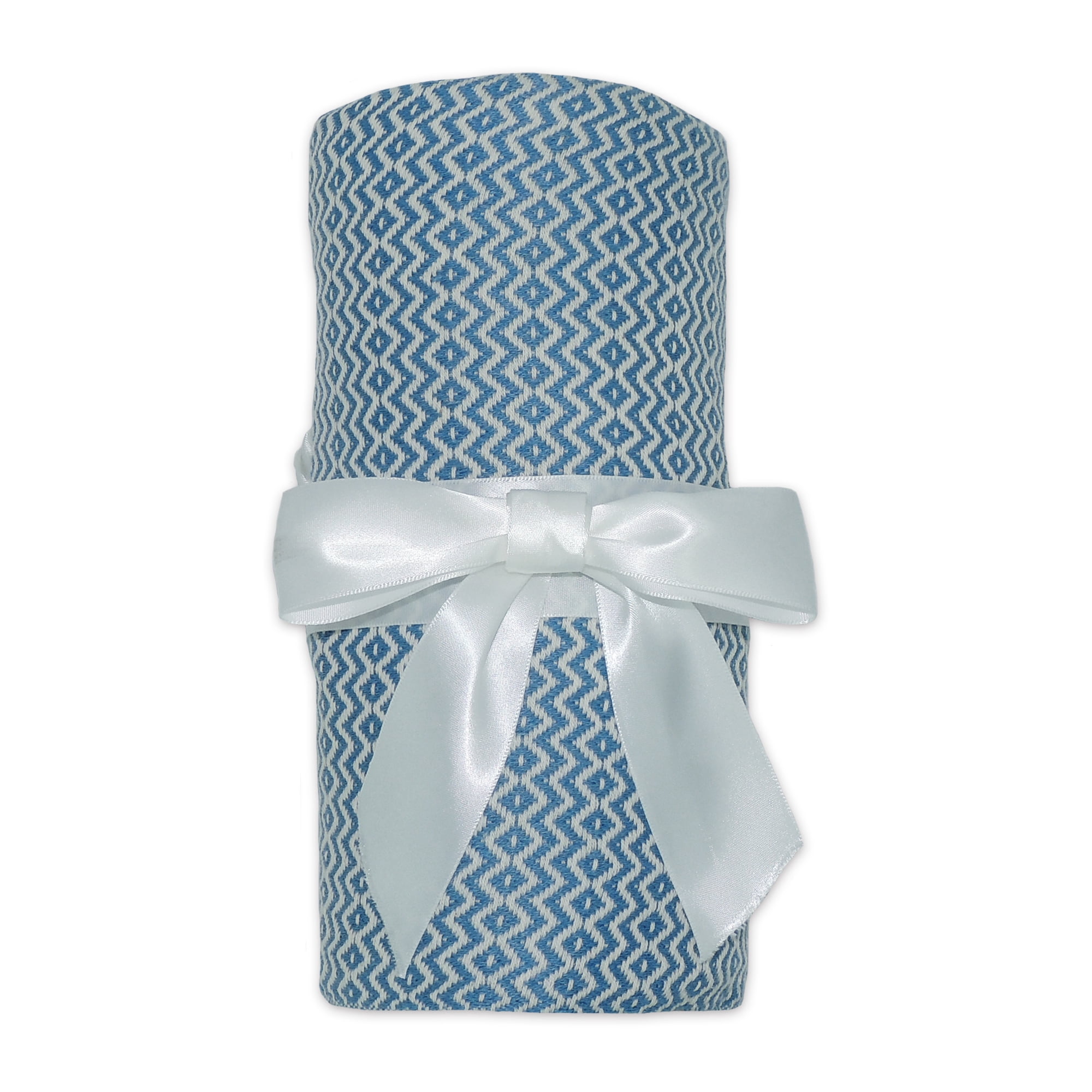 Ox Bay Shashi Light Blue Diamond Ultra-Soft Turkish Cotton Throw Blanket, 50" x 60"