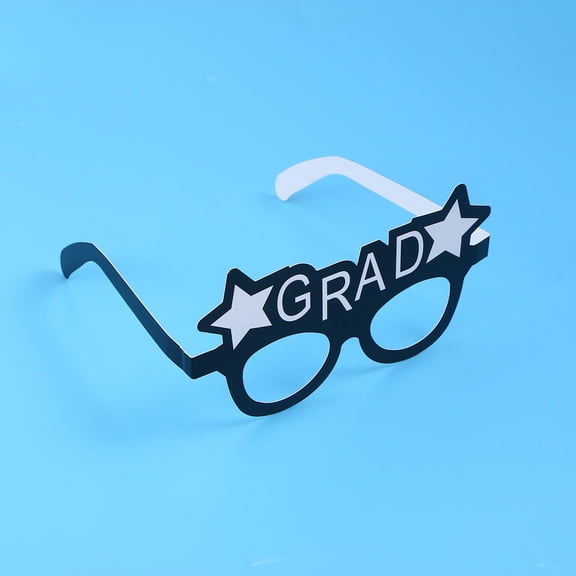 Black Graduation Party Glasses Photo Booth Props for Decorating Made of High Grade Paper 8pcs