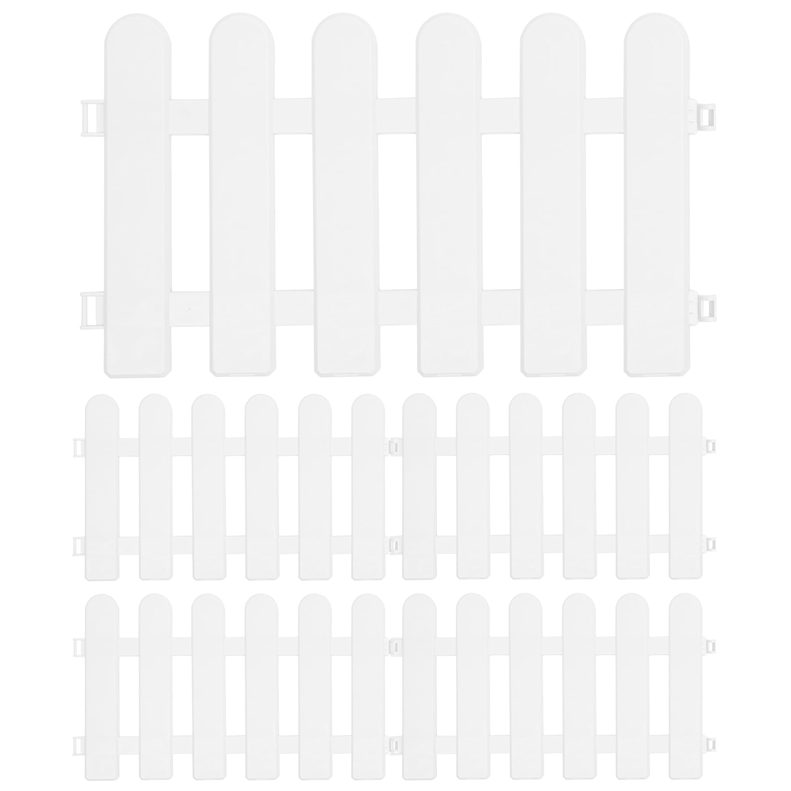 Clispeed White Garden Fence PVC Picket for Courtyard Restaurant Decoration 5Pcs