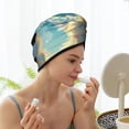 thumbnail image 3 of Yiaed Cute Angel Winged Rabbit Print Hair Cap with Button,Coral Fleece Hair Towel Wrap for Women Wet Hair,Quick Dry Turban for Wet Hair Long Thick Hair, 3 of 5