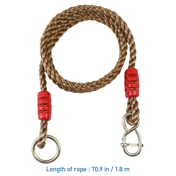 Toyandona Swing Rope Light Brown 1 Set 70.9 Inch Adjustable Load-Bearing 300KG Playground Accessory
