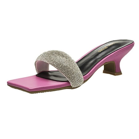 

Youmylove Women Sandals Fashion Spring Summer Rhinestone High Heel Open Toe Style Bohemian Comfortable Stylish Shoes Ladies Footwear