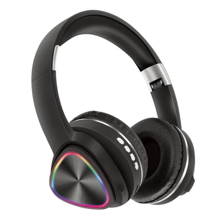 JOGZMZ Headphones Wireless Bluetooth Headset Subwoofer Bluetooth Mobile Computer Game Music Sports Game Headphones with LED Lights