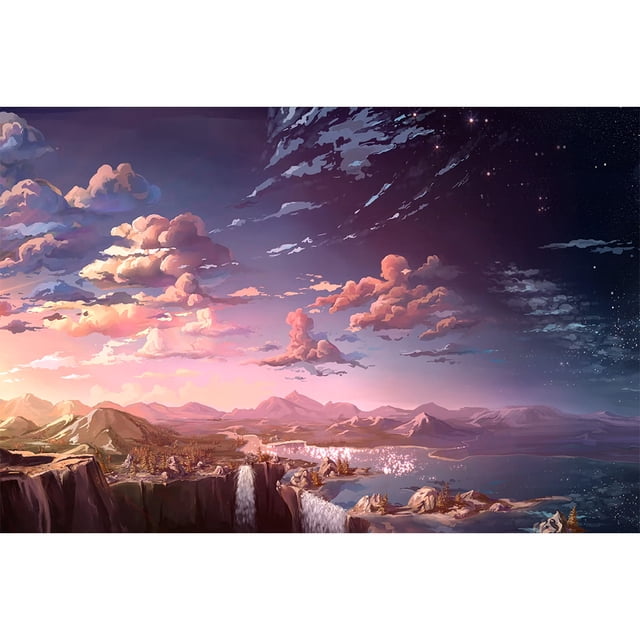 Pintura de diamante (DE1650) Nubes sobre montañas DIY Imagen de pared redonda completa 40x30cm 45x60cm Hugtrwg Para estrenar