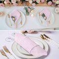 thumbnail image 2 of Pink White Stripe Cloth Napkins, Modern Minimalist Geometric Striped Washable and Reusable Dinner Napkins Set of 8, Table Napkin for Kitchen Party Birthday Wedding Hotel Housewarming 20"x20", 2 of 8