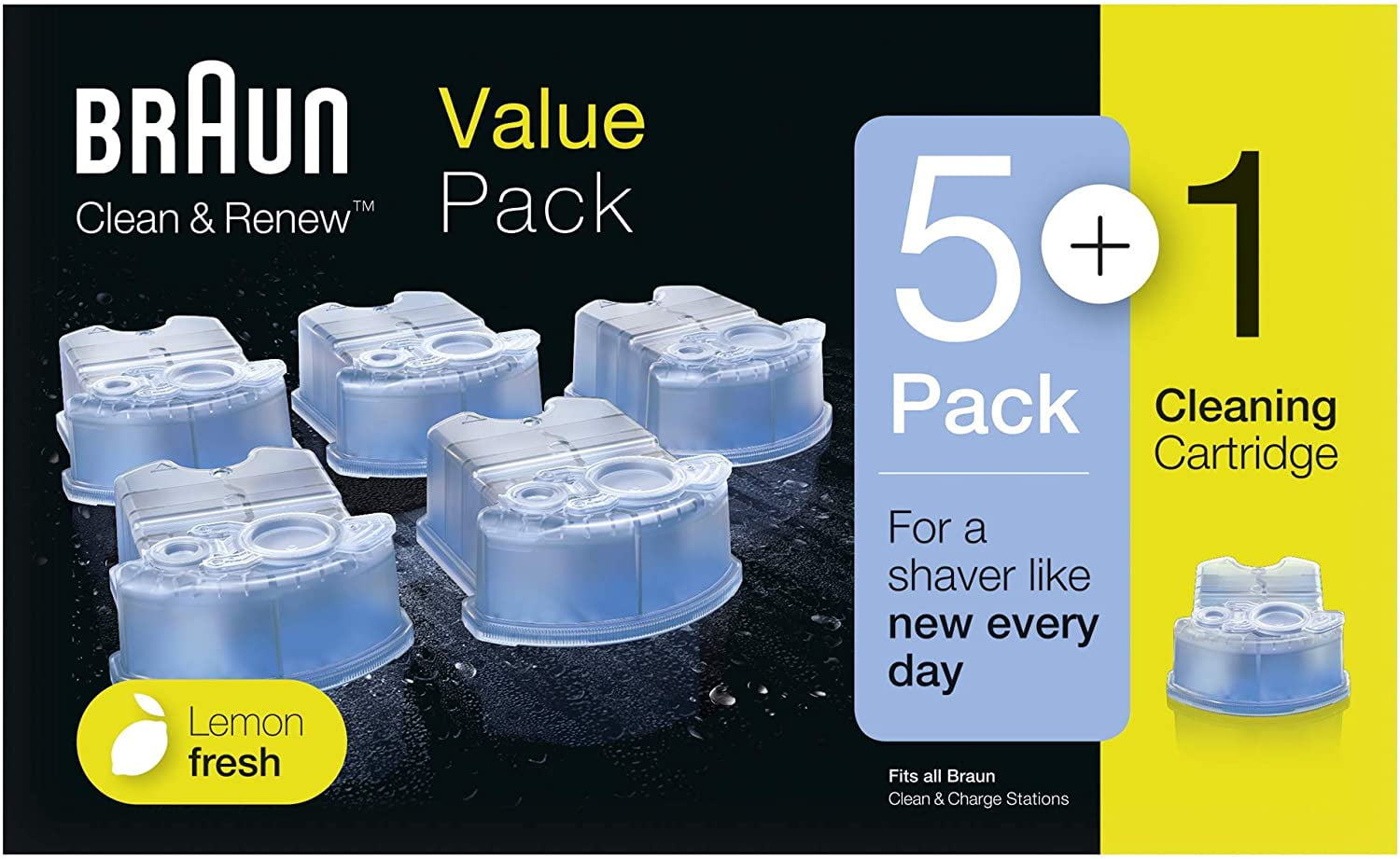 Braun CCR5+1 Clean & Renew Cleaning Cartridge, 6 Piece