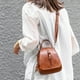 thumbnail image 3 of Mochila vintage de piel sintética versátil, bolso de hombro, bolso de viaje, mochila de moda para mujer (marrón), 3 of 8
