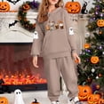 thumbnail image 2 of MKOSPLRT Kids Sweatsuits 2 Piece Halloween Outfits 5-14Y Warm Fall Hoodies Cinch Bottom Jogger Sweatpants Funny Graphic Tracksuits, 2 of 6