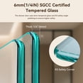 thumbnail image 5 of 34-35.5" W x 58" H Frameless Folding Pivot Bathtub Door, 1/4" Tempered Glass, 5 of 7
