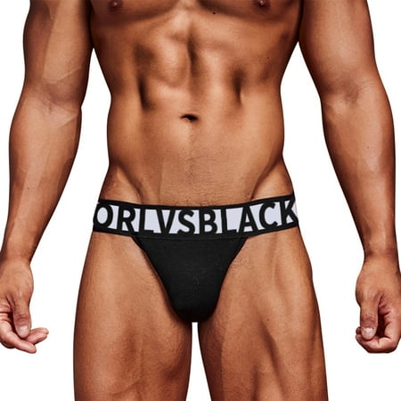 

Male Sexy Cross Band Underpants Knickers Solid Low Waist T Back Thongs G-String