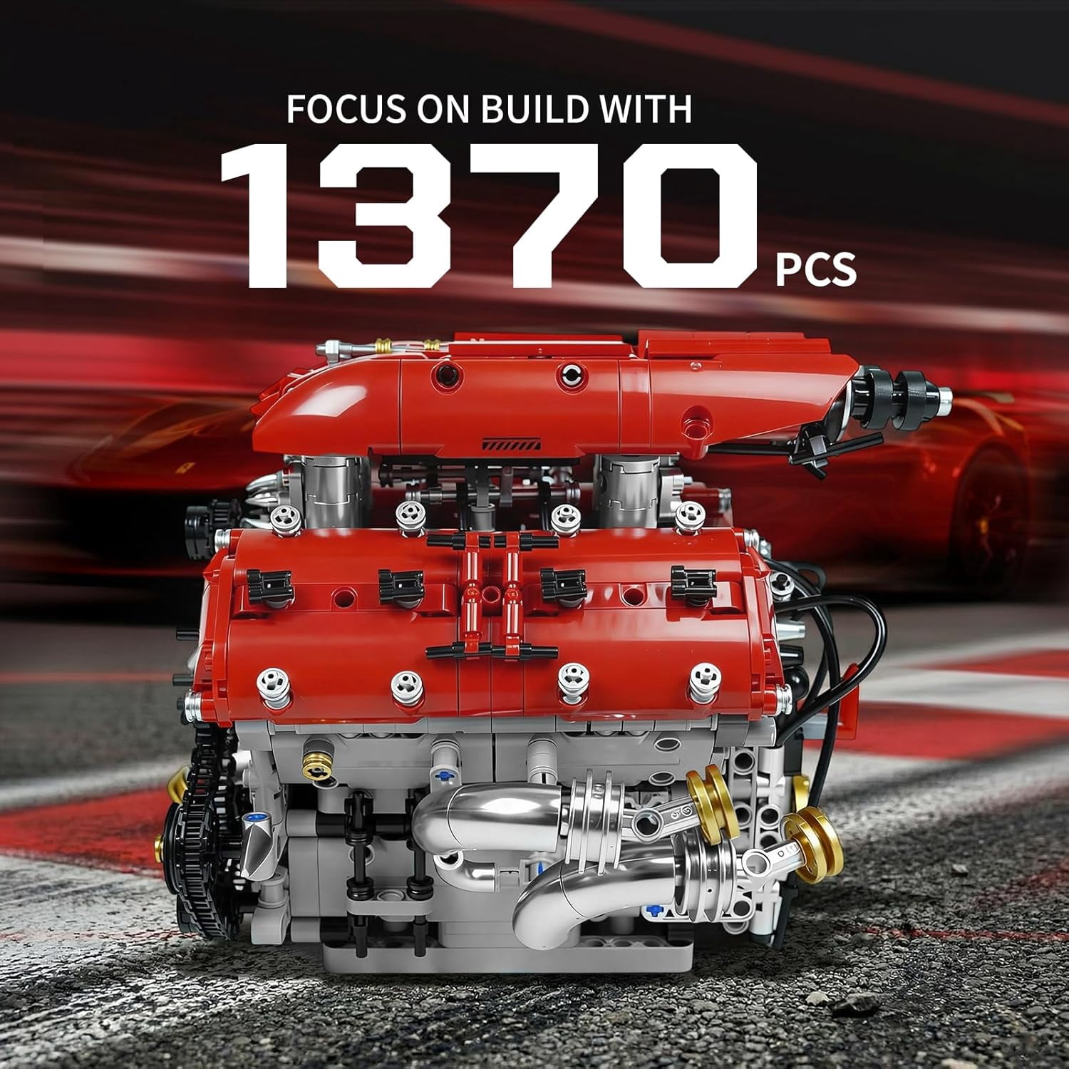 V8 Engine Model Kit, Build Your Own Visible Car Motor, Advanced STEM Mechanical Building Block Set for Adults, Collectible Engine Model for Display