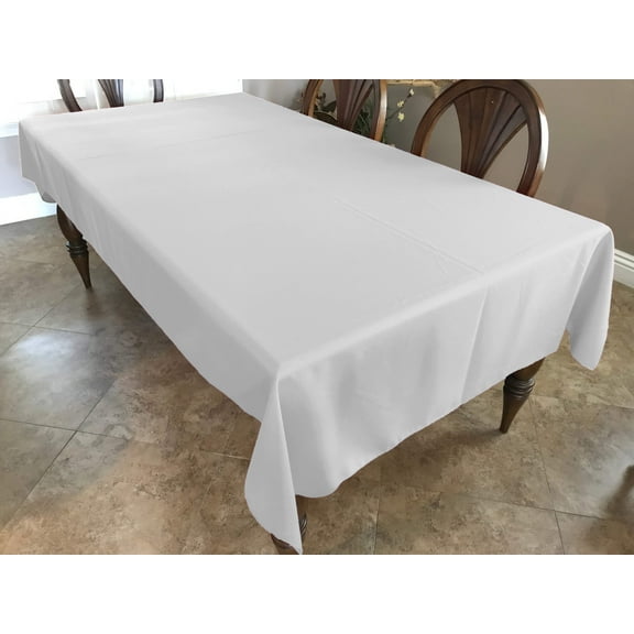 Polyester Poplin Gaberdine Durable Tablecloth Solid White
