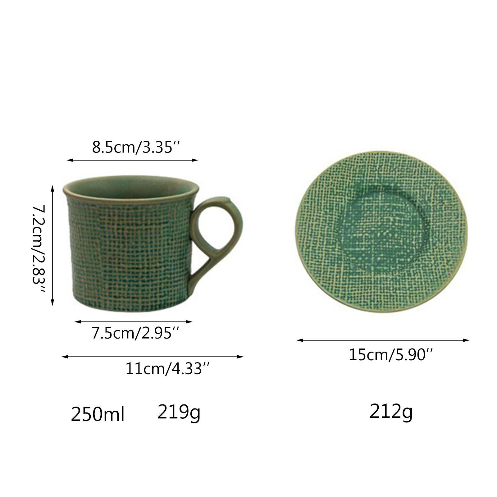 Espresso Cups Coffee Cups Pottery Coffee Mugs with Saucer 2 Colors Choose for Home Kitchen Hot Milk Tea Coffee