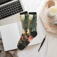 thumbnail image 6 of Xecao Cute Kitten Water Lilies Print Crew Socks for Men and Women, Men's Soft Moisture-wicking Sock, 6 of 7