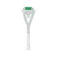 thumbnail image 3 of Angara Natural 0.75 Ct. Emerald with Diamond Halo Ring in 14K White Gold for Women (Ring Size: 11.5), 3 of 10