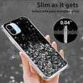 thumbnail image 7 of Compatible with Redmi A2 Case Cute Glitter Clear Sparkly Cases Shockproof Xiaomi Redmi A2 Phone Case for Women Girls Silicone Slim Bling Protective Cover (Black), 7 of 7
