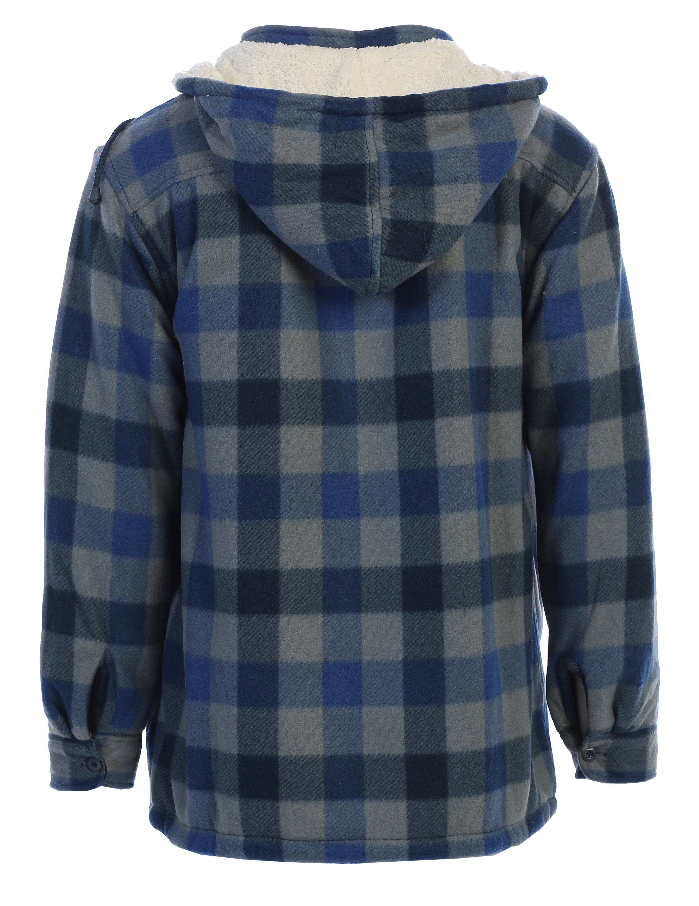 Gioberti Mens Sherpa Lined Flannel Jacket with Removable Hood