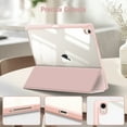 thumbnail image 3 of Fintie Hybrid Slim Case for iPad Air 13-inch (M3) 2025, (M2) 2024 - Shockproof Cover with Clear Back Shell & Pencil Holder, Rose Gold, 3 of 10