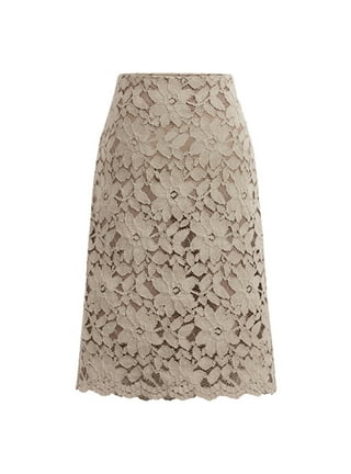 Lined khaki pencil skirt sale