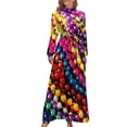 thumbnail image 2 of Mardi Gras Beads Dress Modern Art Print Party Maxi Dress Korean Fashion Boho Beach Long Dresses High Waist Printed Clothing, 2 of 5