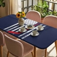 thumbnail image 3 of Navy Blue Hockey American Flag Table Cloths for 6 Foot Rectangle Tables, Vintage Abstract US Flag Patio Waterproof Elastic Fitted Tablecloths, Washable Rectangular Table Cover for Camping, 3 of 8